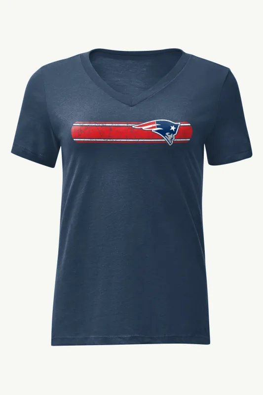 WOMENS NEW ENGLAND PATRIOTS STRIPE V-NECK T SHIRT sold by Starter