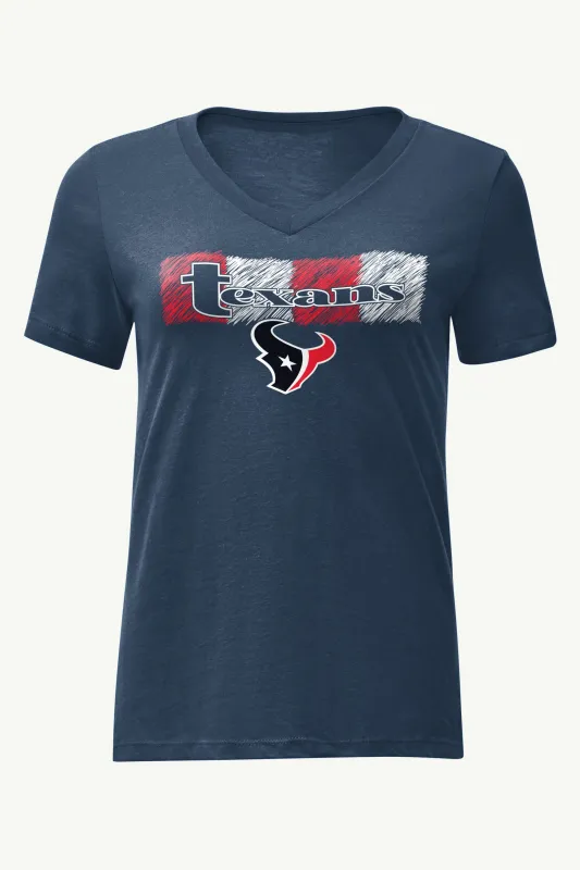 WOMENS HOUSTON TEXANS COLOR SHADING V-NECK T SHIRT sold by Starter