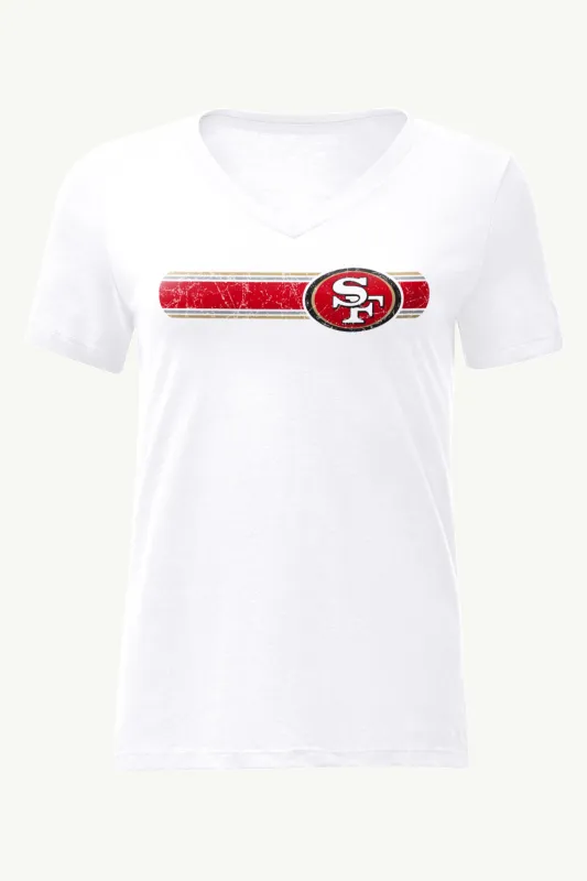 WOMENS SAN FRANCISCO  49ERS STRIPE V-NECK T SHIRT sold by Starter