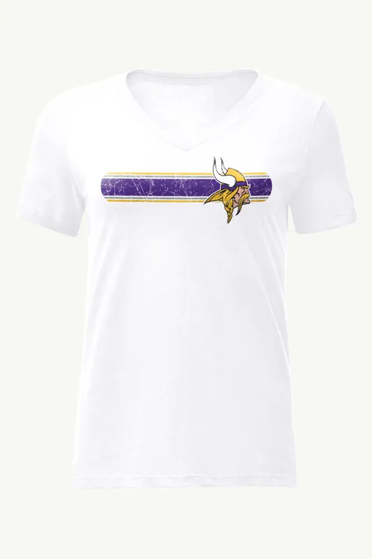 WOMENS MINNESOTA VIKINGS STRIPE V-NECK T SHIRT sold by Starter