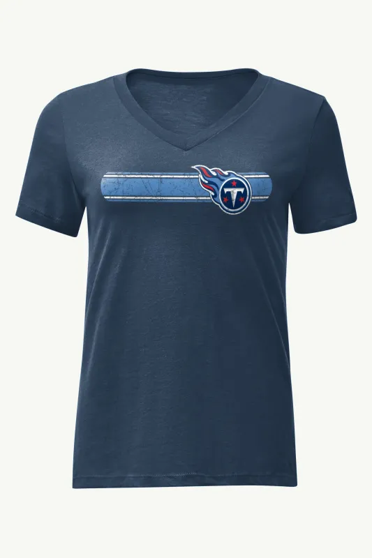 WOMENS TENNESSEE TITANS STRIPE V-NECK T SHIRT sold by Starter