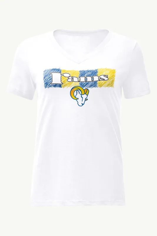 WOMENS LOS ANGELES RAMS COLOR SHADING V-NECK T SHIRT sold by Starter
