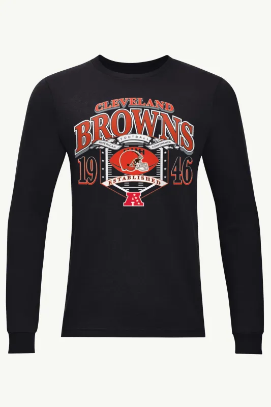 MENS CLEVELAND BROWNS 80s INSPIRED FIELD LONG SLEEVE T SHIRT sold by Starter