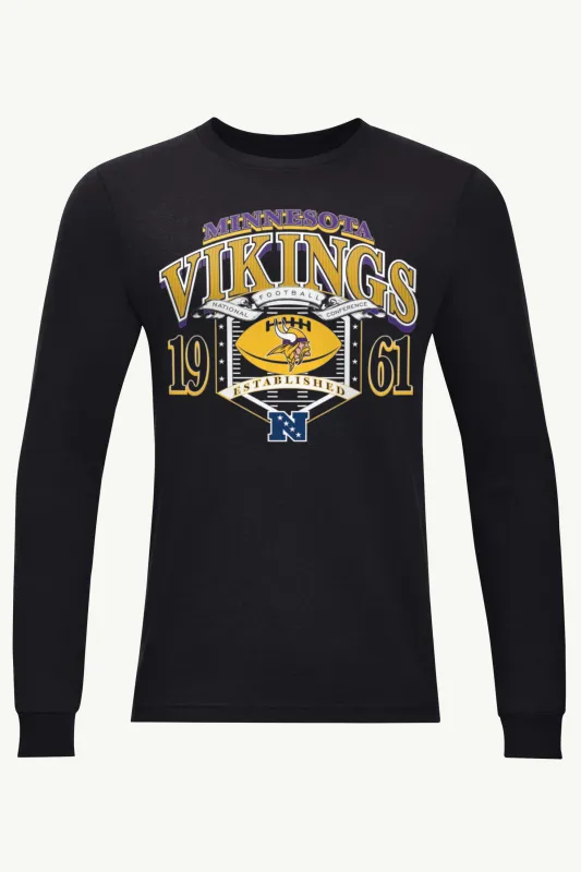MENS MINNESOTA VIKINGS 80s INSPIRED FIELD LONG SLEEVE T SHIRTL made by Starter