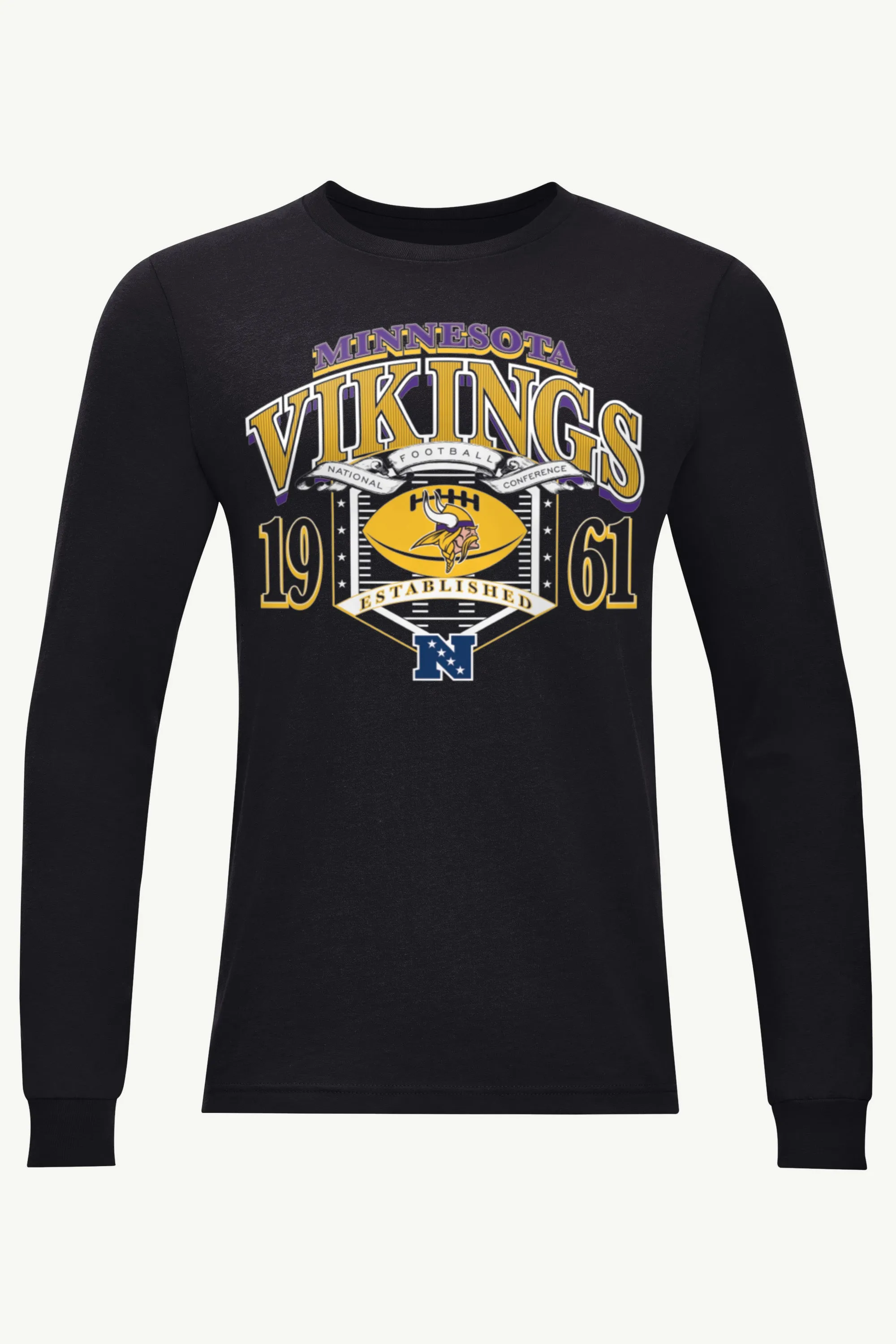 MENS MINNESOTA VIKINGS 80s INSPIRED FIELD LONG SLEEVE T SHIRTL sold by Starter