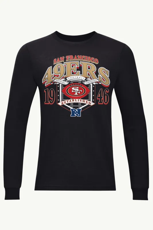 MENS SAN FRANCISCO 49ERs 80s INSPIRED FIELD LONG SLEEVE T SHIRT sold by Starter