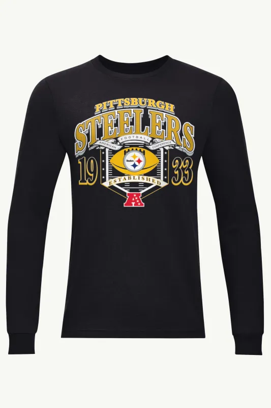 MENS PITTSBURGH STEELERS 80s INSPIRED FIELD LONG SLEEVE T SHIRT sold by Starter