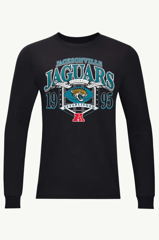 MENS JACKSONVILLE JAGUARS 80s INSPIRED FIELD LONG SLEEVE T SHIRT sold by Starter