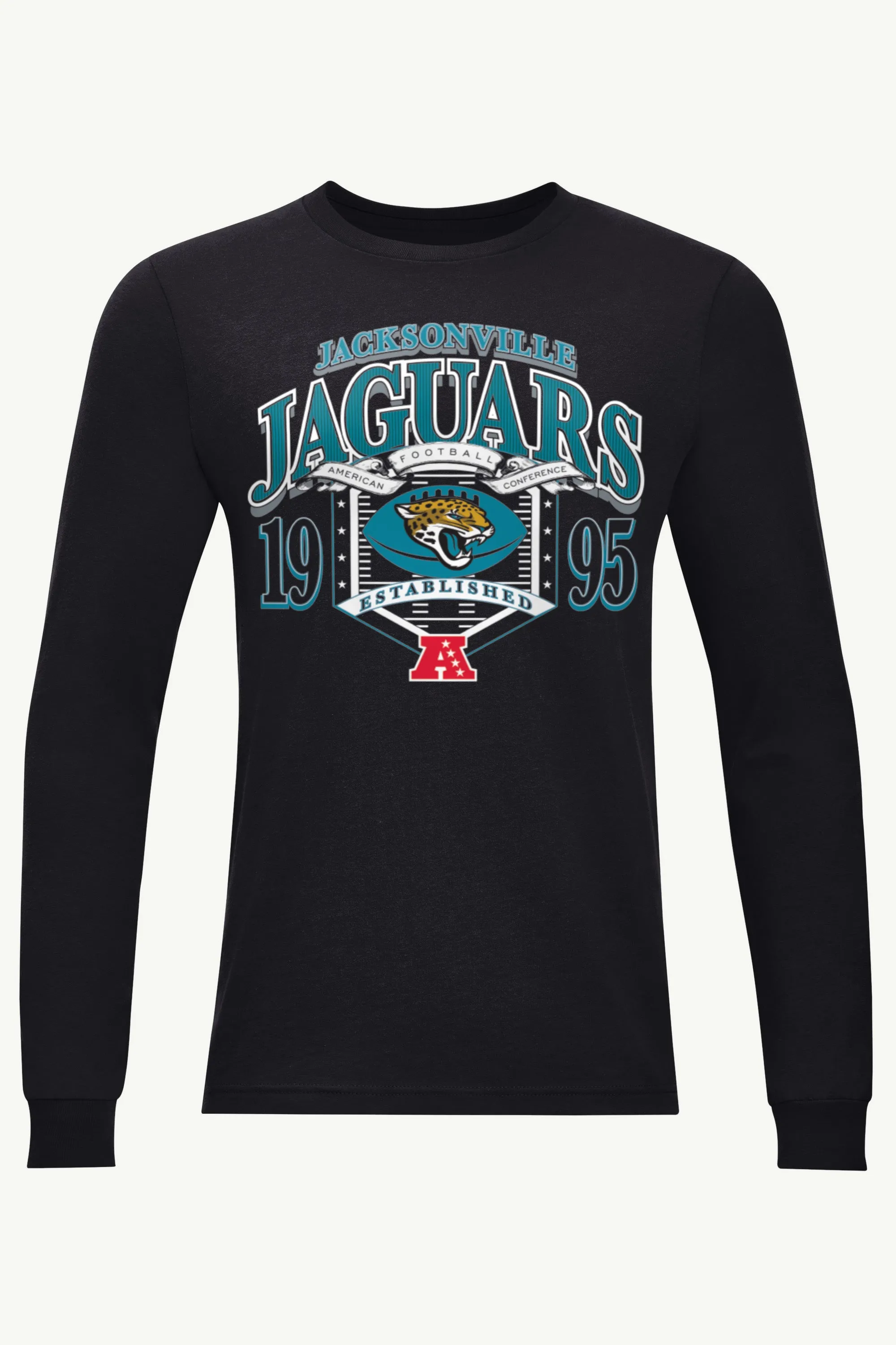 MENS JACKSONVILLE JAGUARS 80s INSPIRED FIELD LONG SLEEVE T SHIRT sold by Starter
