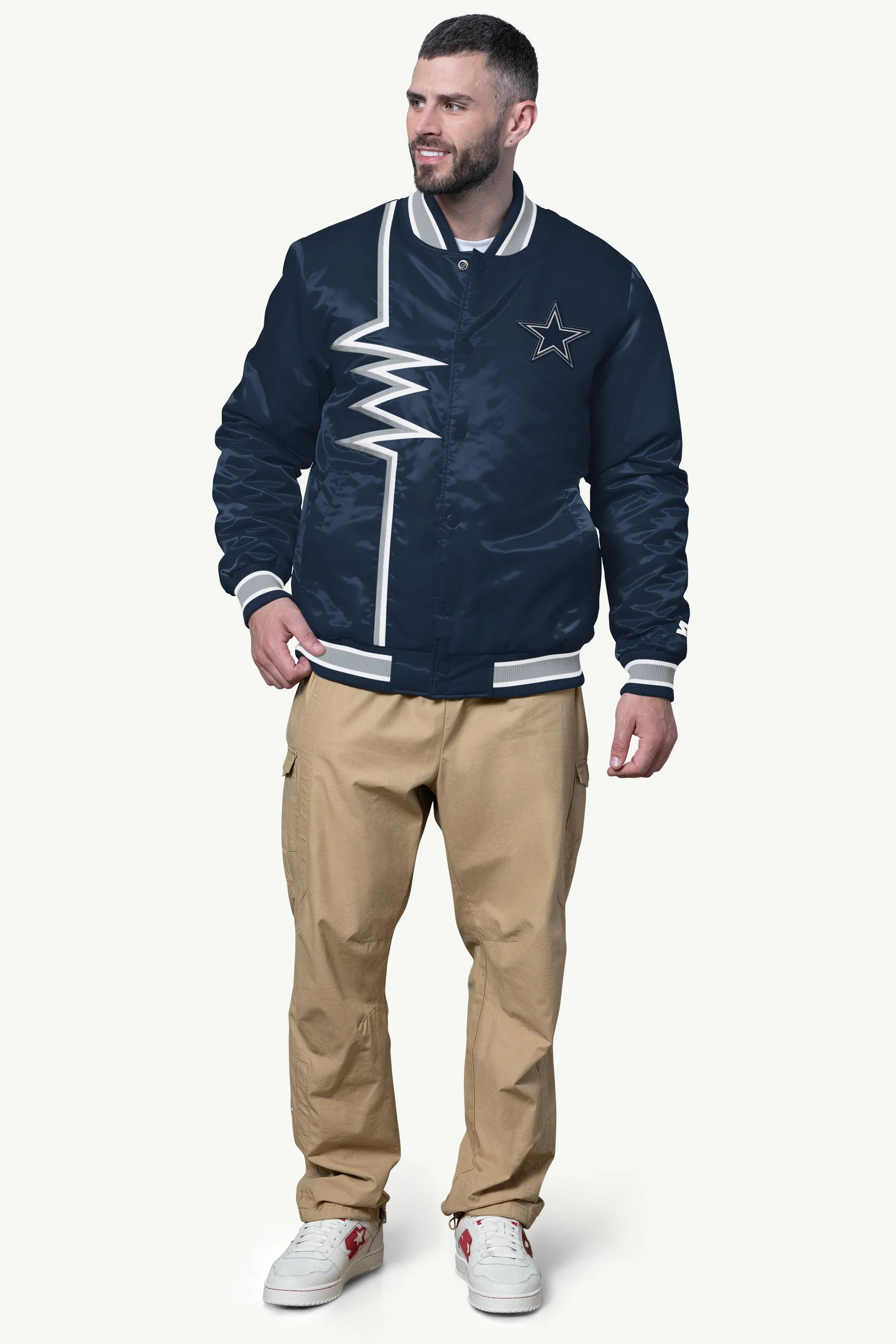 MENS DALLAS COWBOYS SHOCK WAVE SATIN JACKET sold by Starter product image thumbnail 3