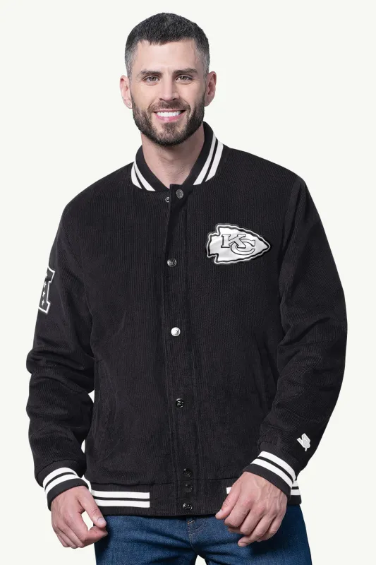 MENS KANSAS CITY CHIEFS BLACKOUT CORDUROY VARSITY JACKET sold by Starter