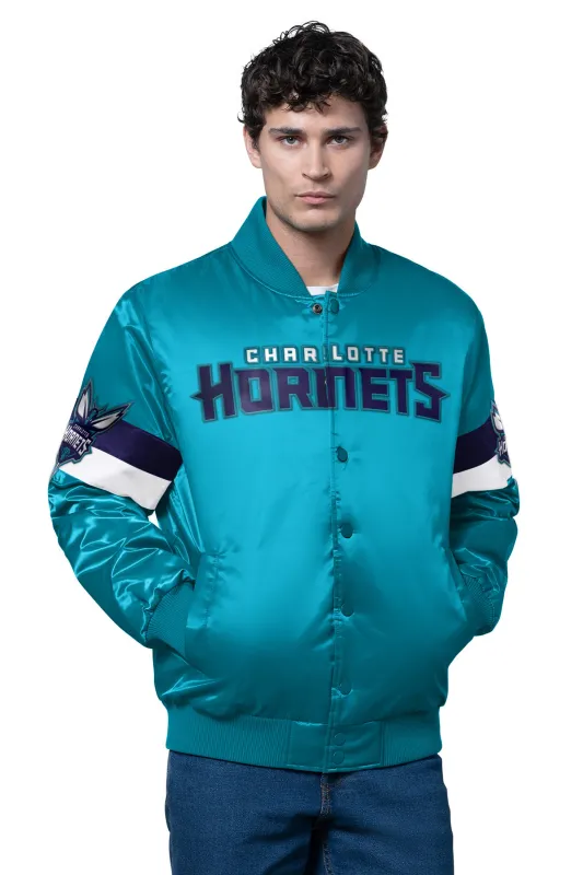 MENS CHARLOTTE HORNETS TRIPLE OPTION SATIN VARSITY JACKET sold by Starter