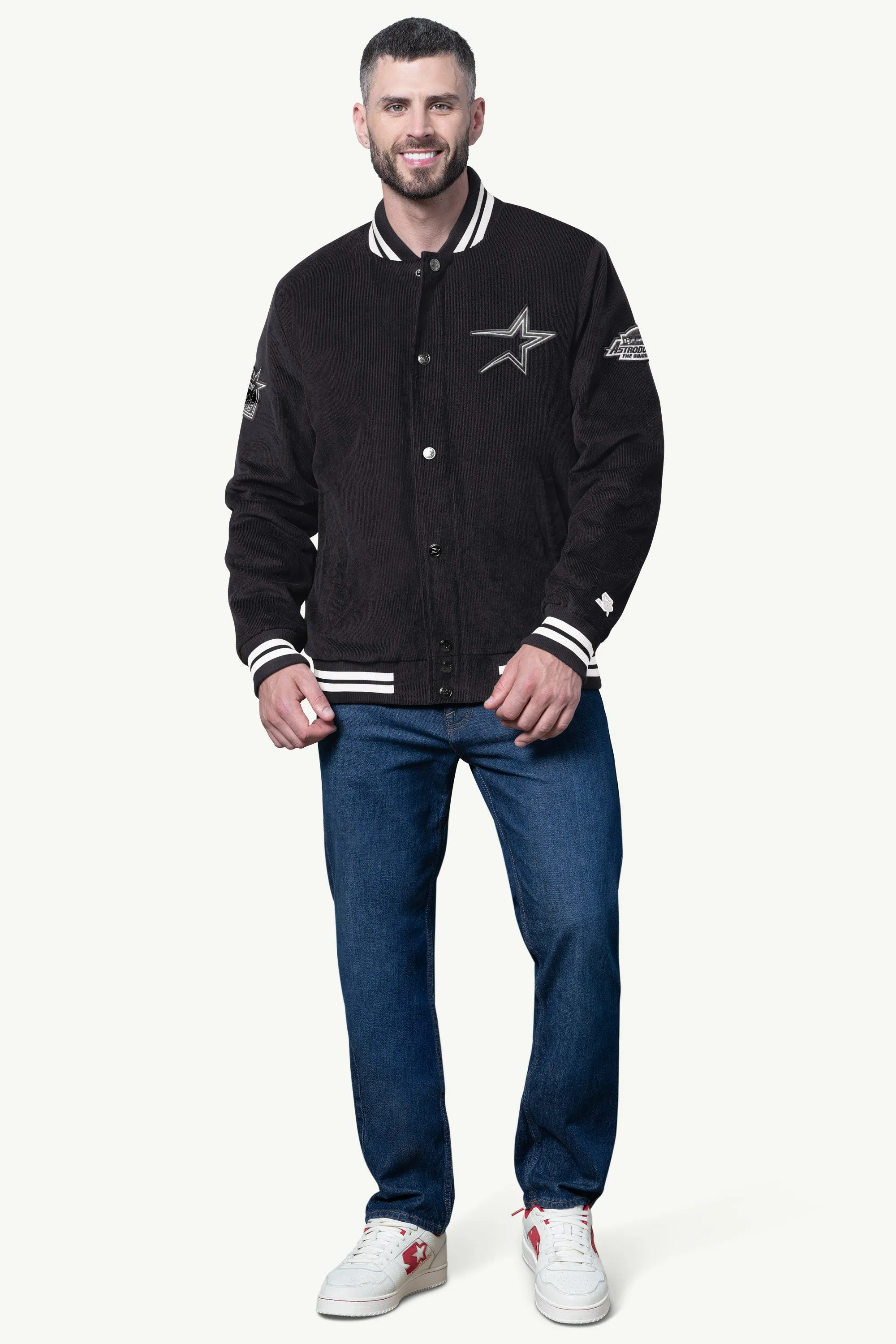 MENS HOUSTON ASTROS BLACKOUT CORDUROY VARSITY JACKET sold by Starter product image thumbnail 3