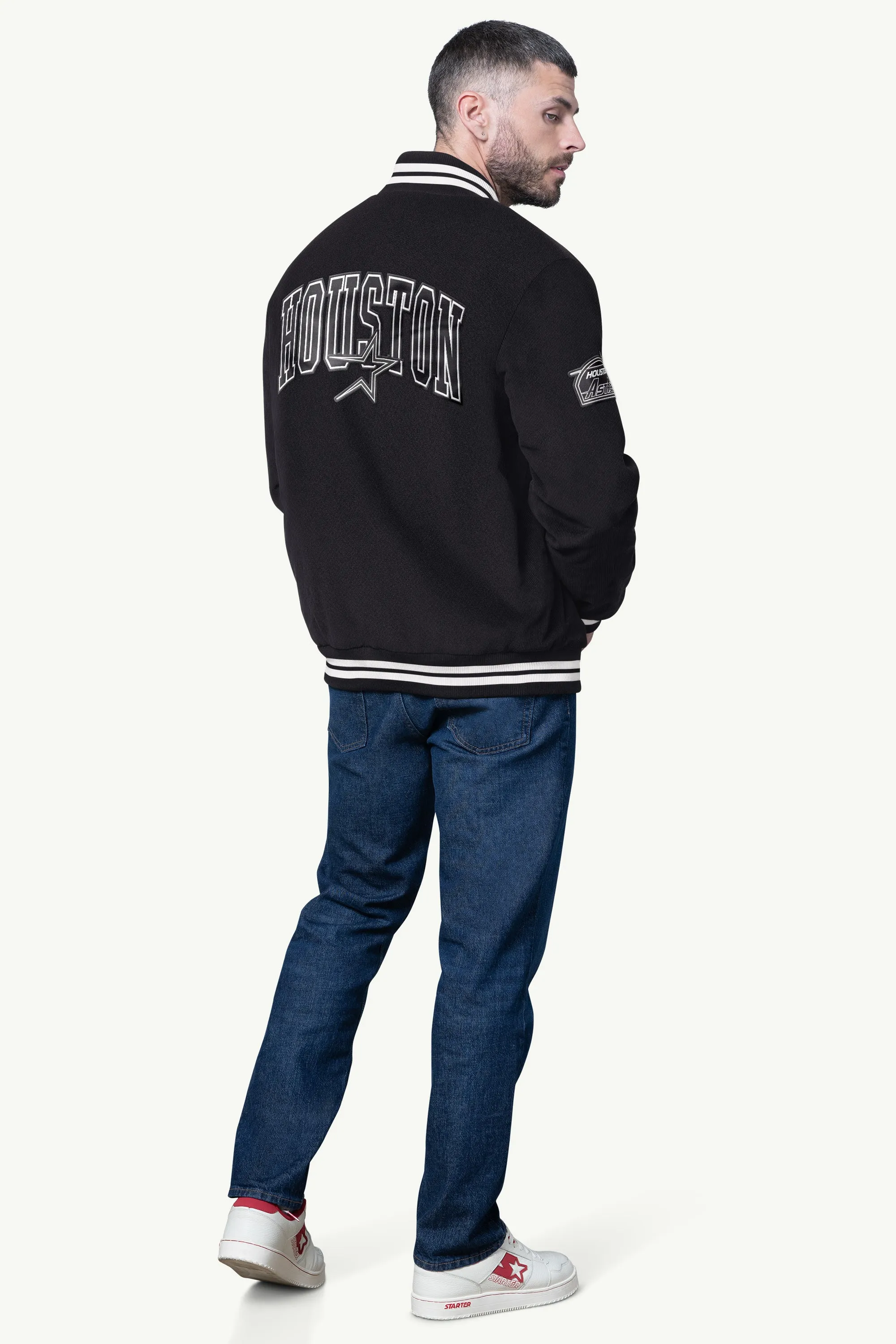 MENS HOUSTON ASTROS BLACKOUT CORDUROY VARSITY JACKET sold by Starter product image thumbnail 2