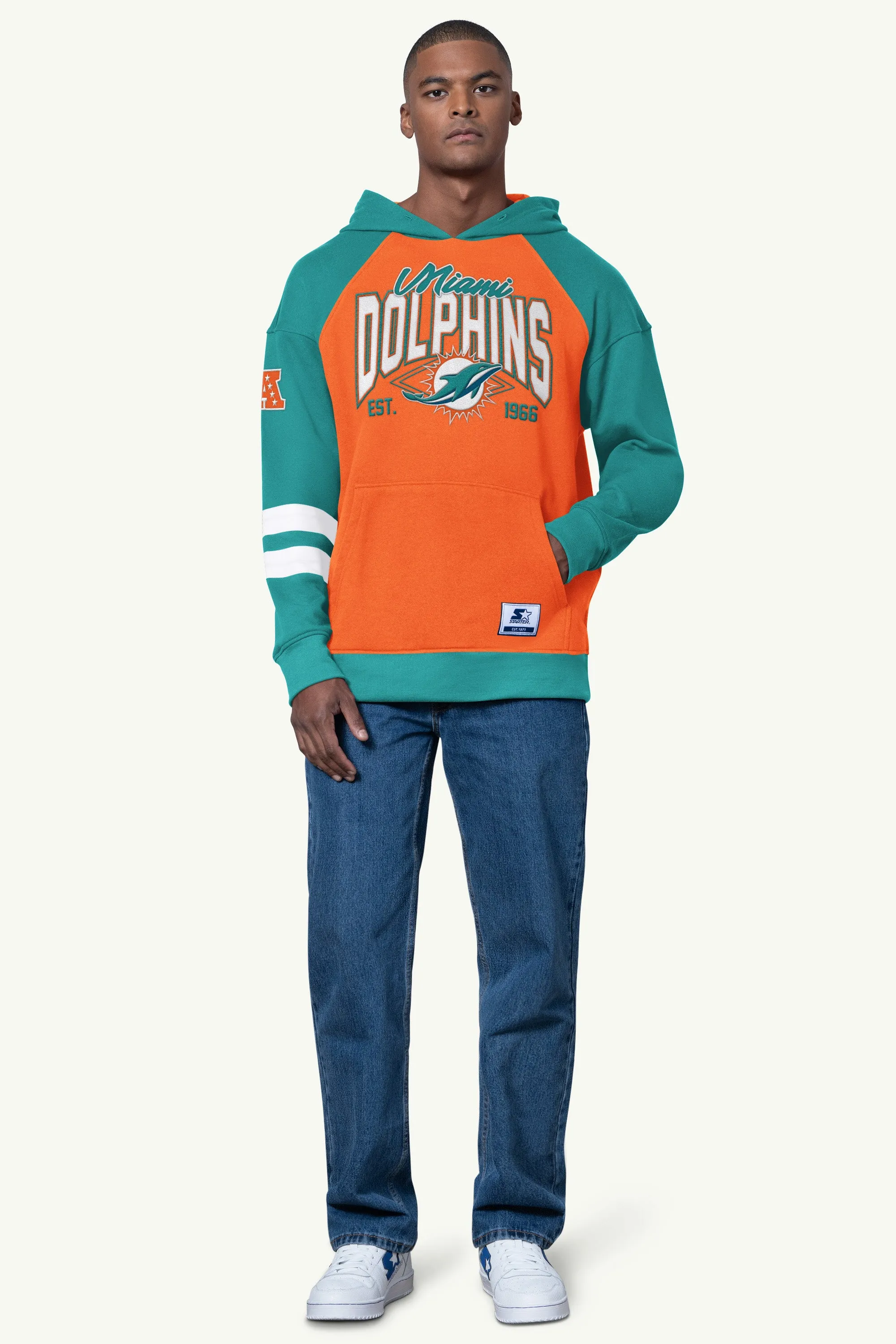 MENS MIAMI DOLPHINS INTERCEPTION COLORBLOCK HOODIE sold by Starter product image thumbnail 2