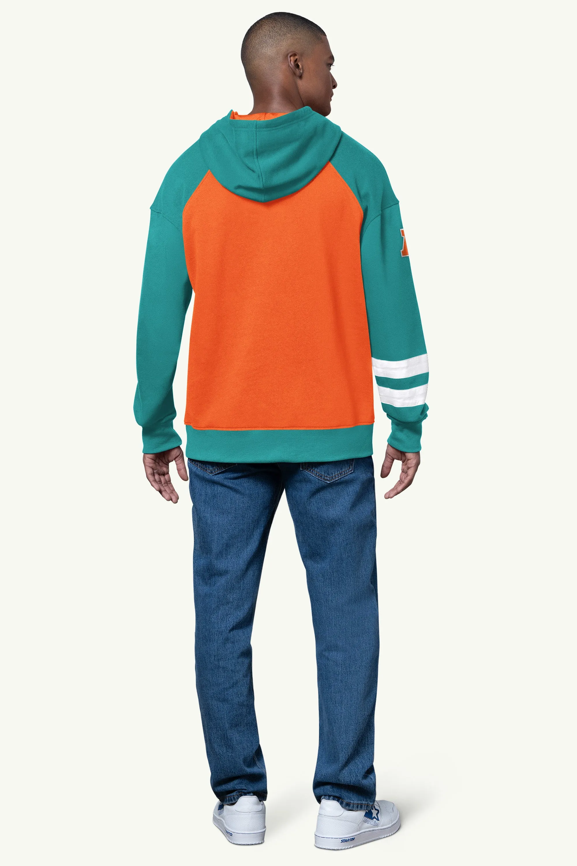 MENS MIAMI DOLPHINS INTERCEPTION COLORBLOCK HOODIE sold by Starter product image thumbnail 3