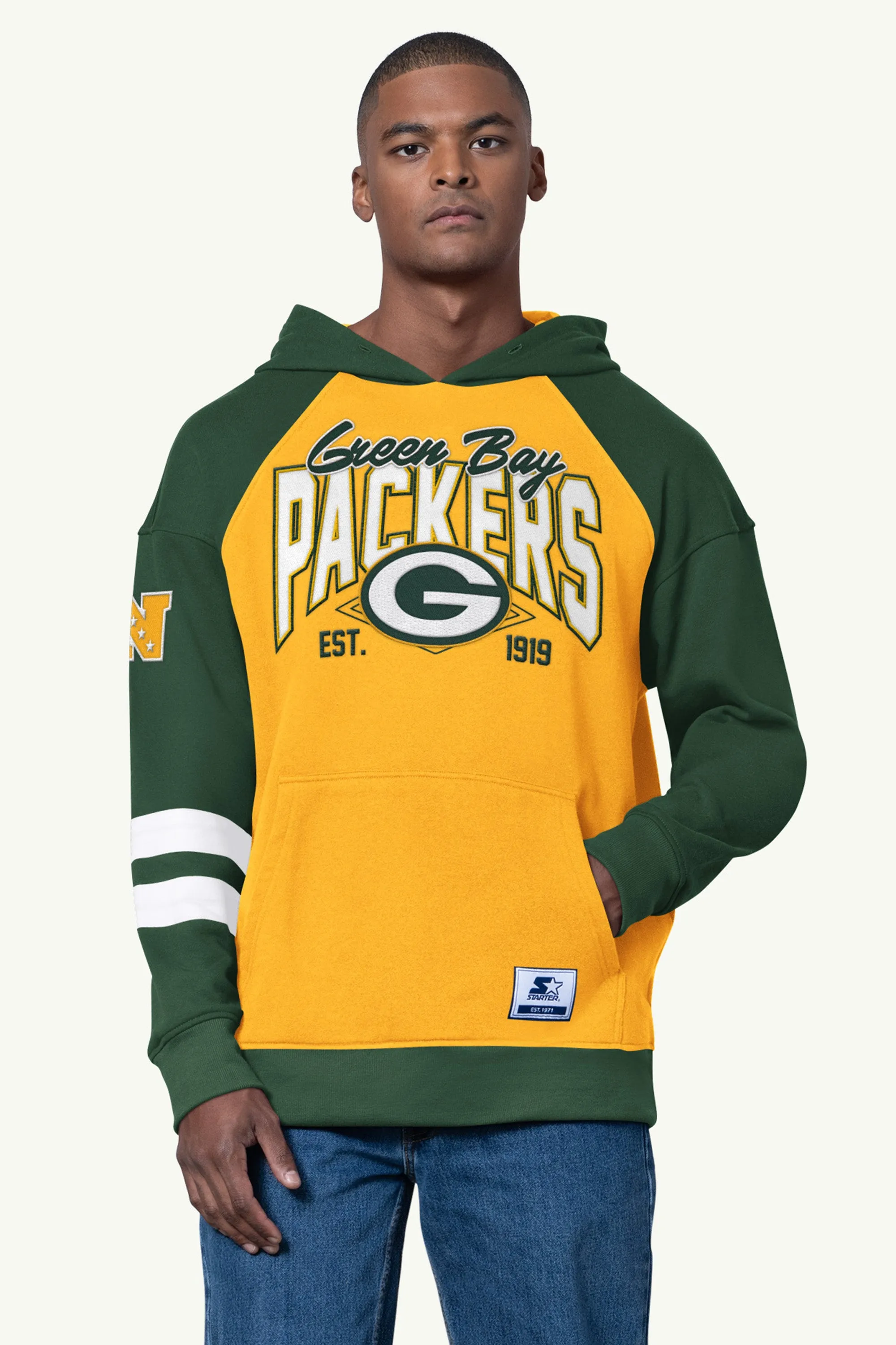 MENS GREEN BAY PACKERS INTERCEPTION COLORBLOCK HOODIE sold by Starter