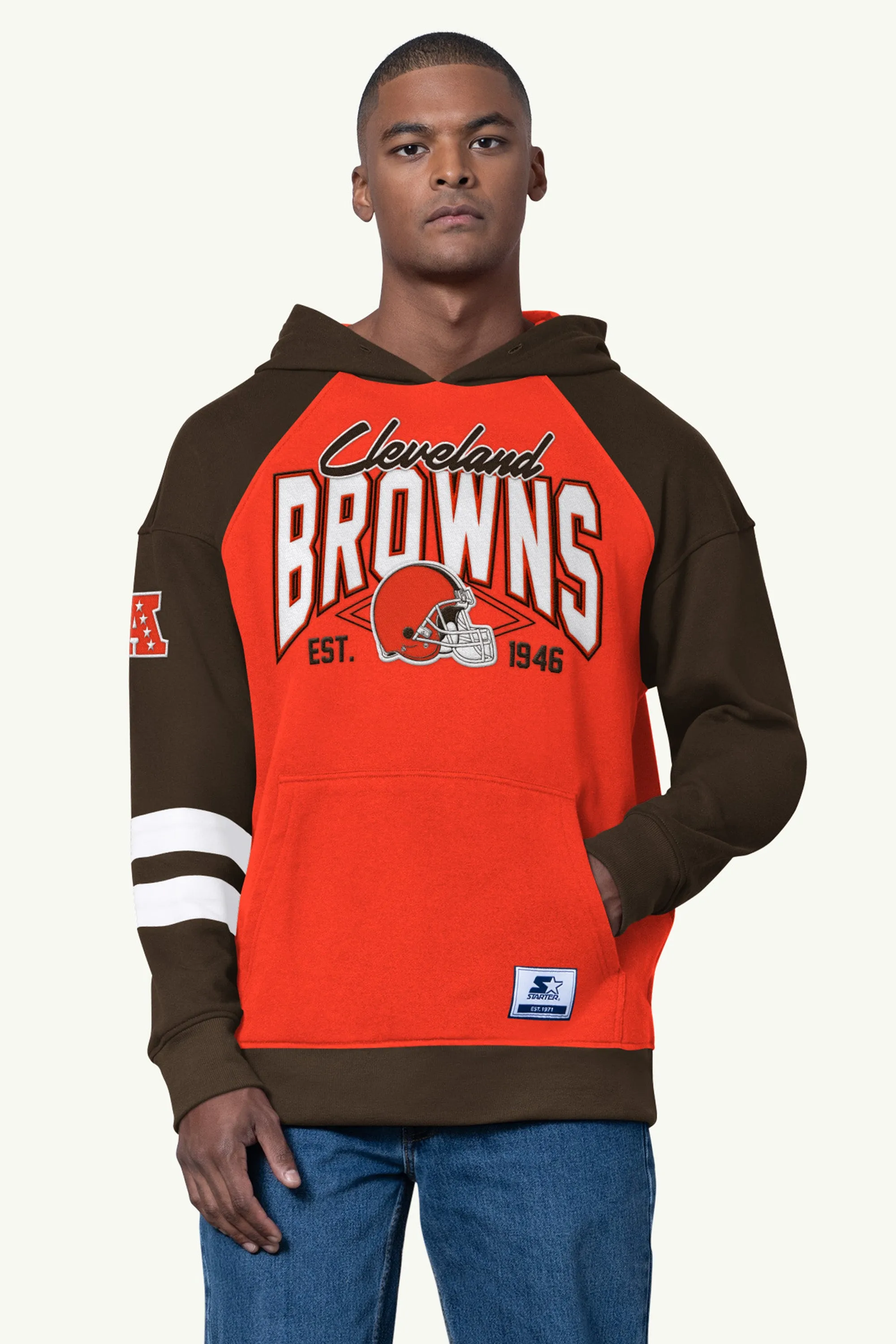 MENS CLEVELAND BROWNS INTERCEPTION COLORBLOCK HOODIE sold by Starter