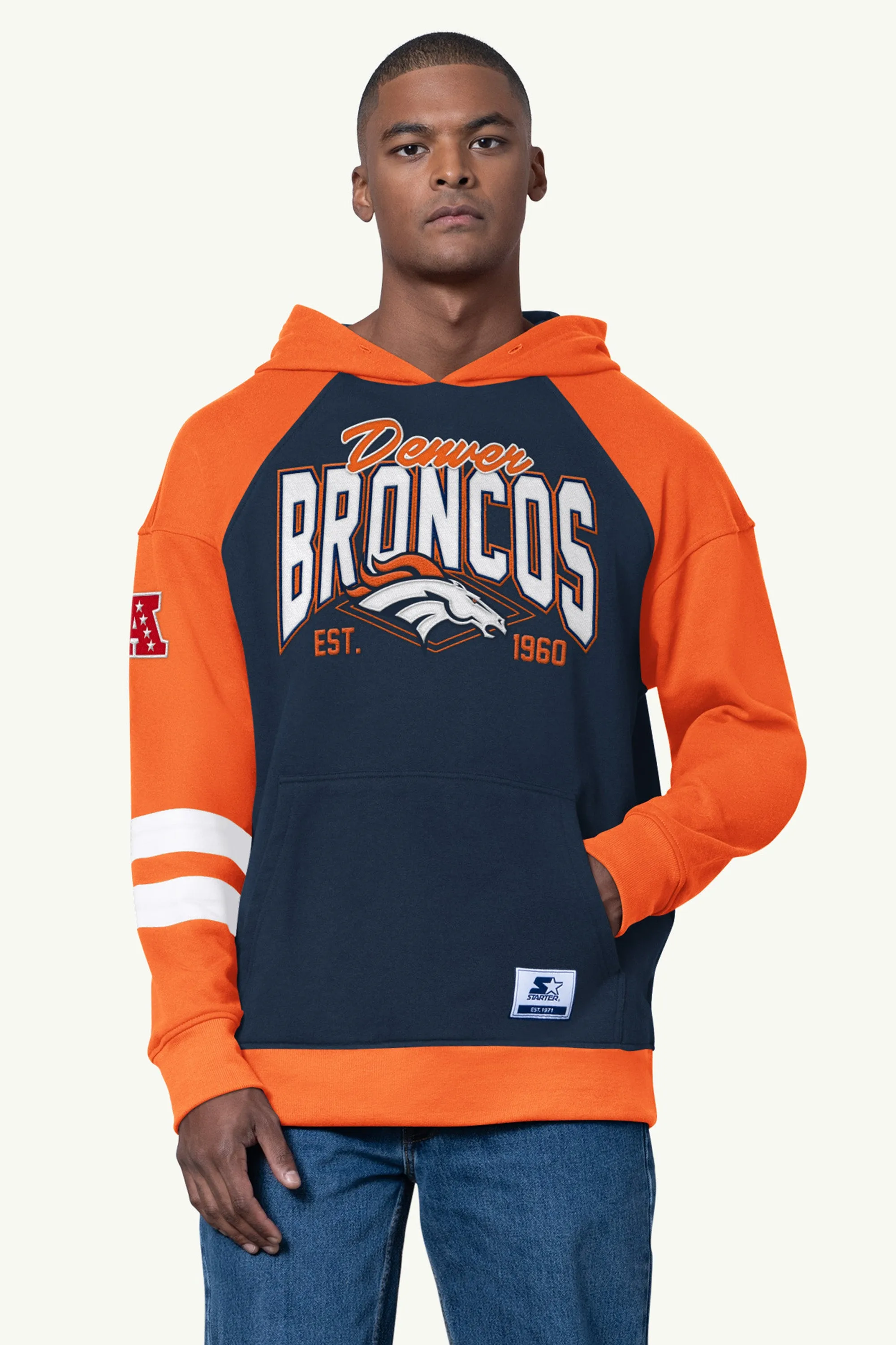 MENS DENVER BRONCOS INTERCEPTION COLORBLOCK HOODIE sold by Starter