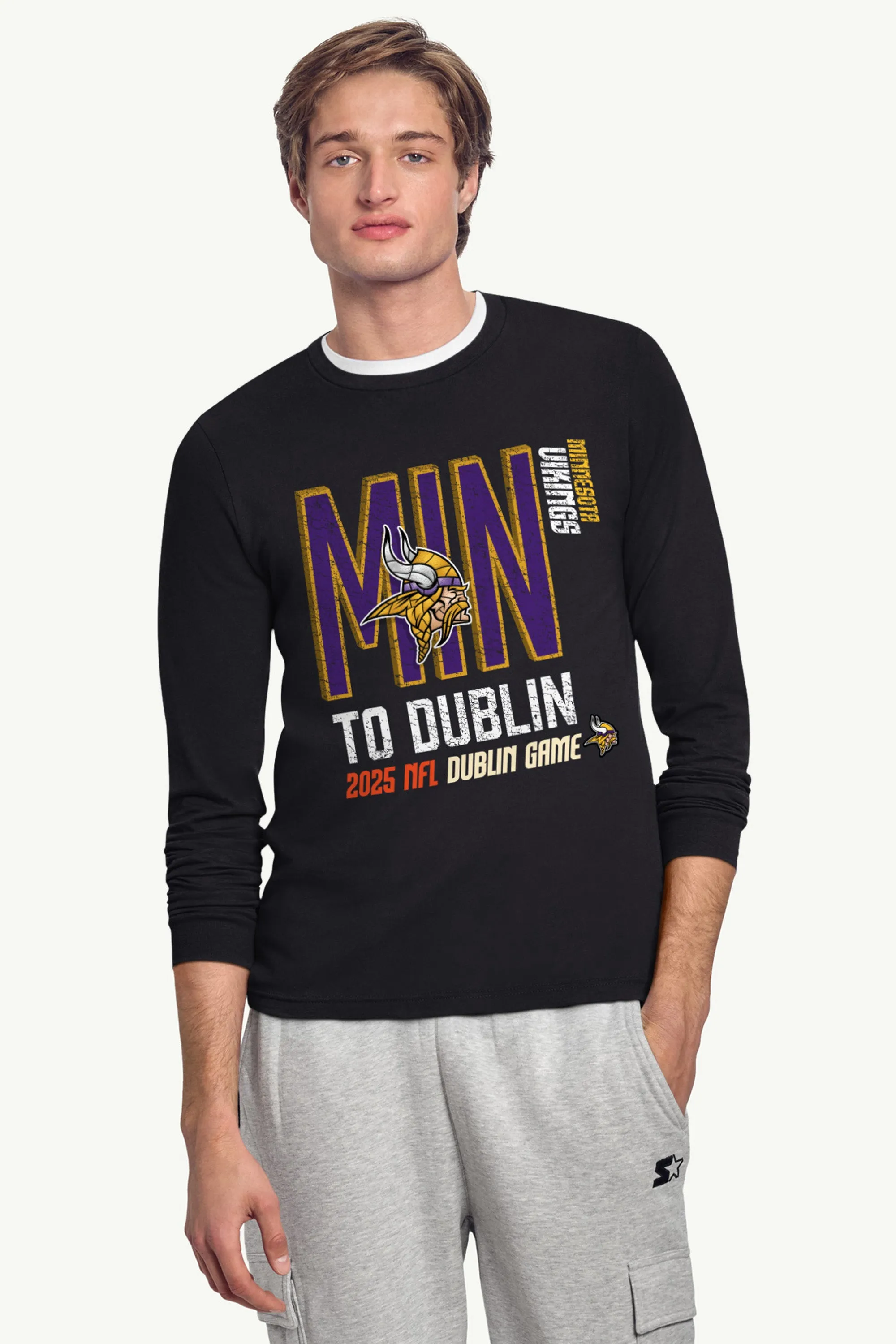 MENS MINNESOTA VIKINGS TO DUBLIN WE GO LONG SLEEVE T SHIRT sold by Starter product image thumbnail 2