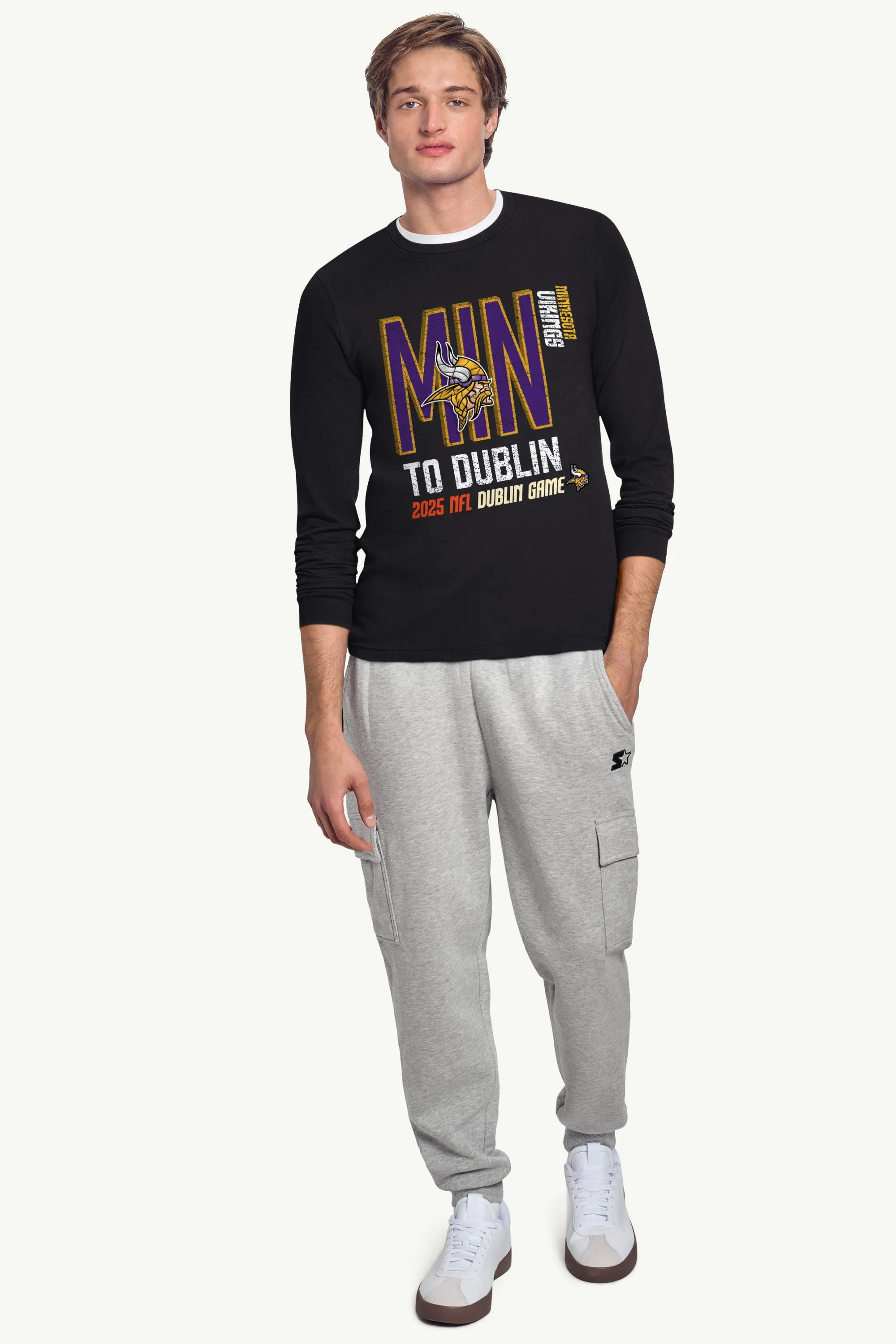 MENS MINNESOTA VIKINGS TO DUBLIN WE GO LONG SLEEVE T SHIRT sold by Starter product image thumbnail 3