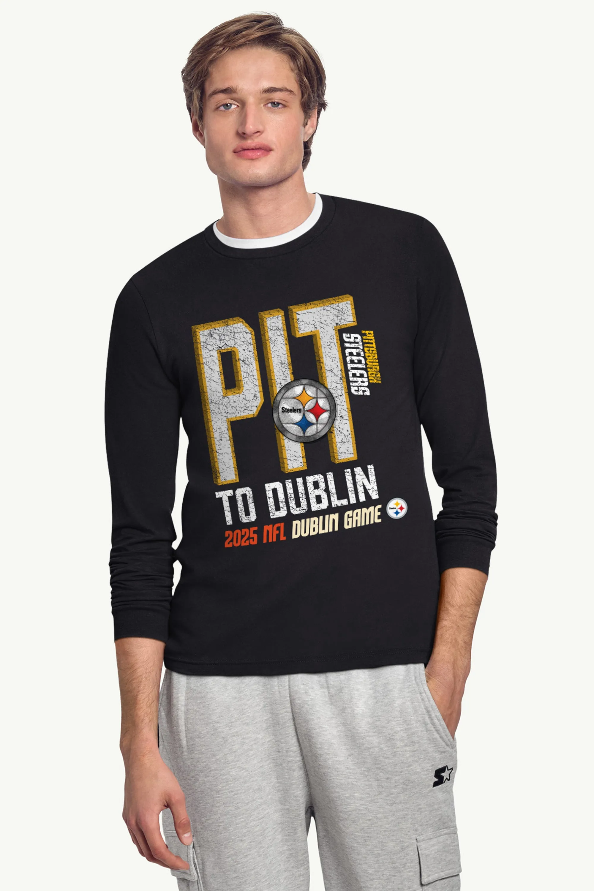MENS PITTSBURGH STEELERS TO DUBLIN WE GO LONG SLEEVE T SHIRT sold by Starter product image thumbnail 2