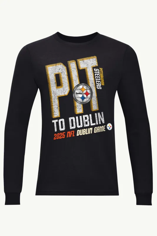 MENS PITTSBURGH STEELERS TO DUBLIN WE GO LONG SLEEVE T SHIRT sold by Starter