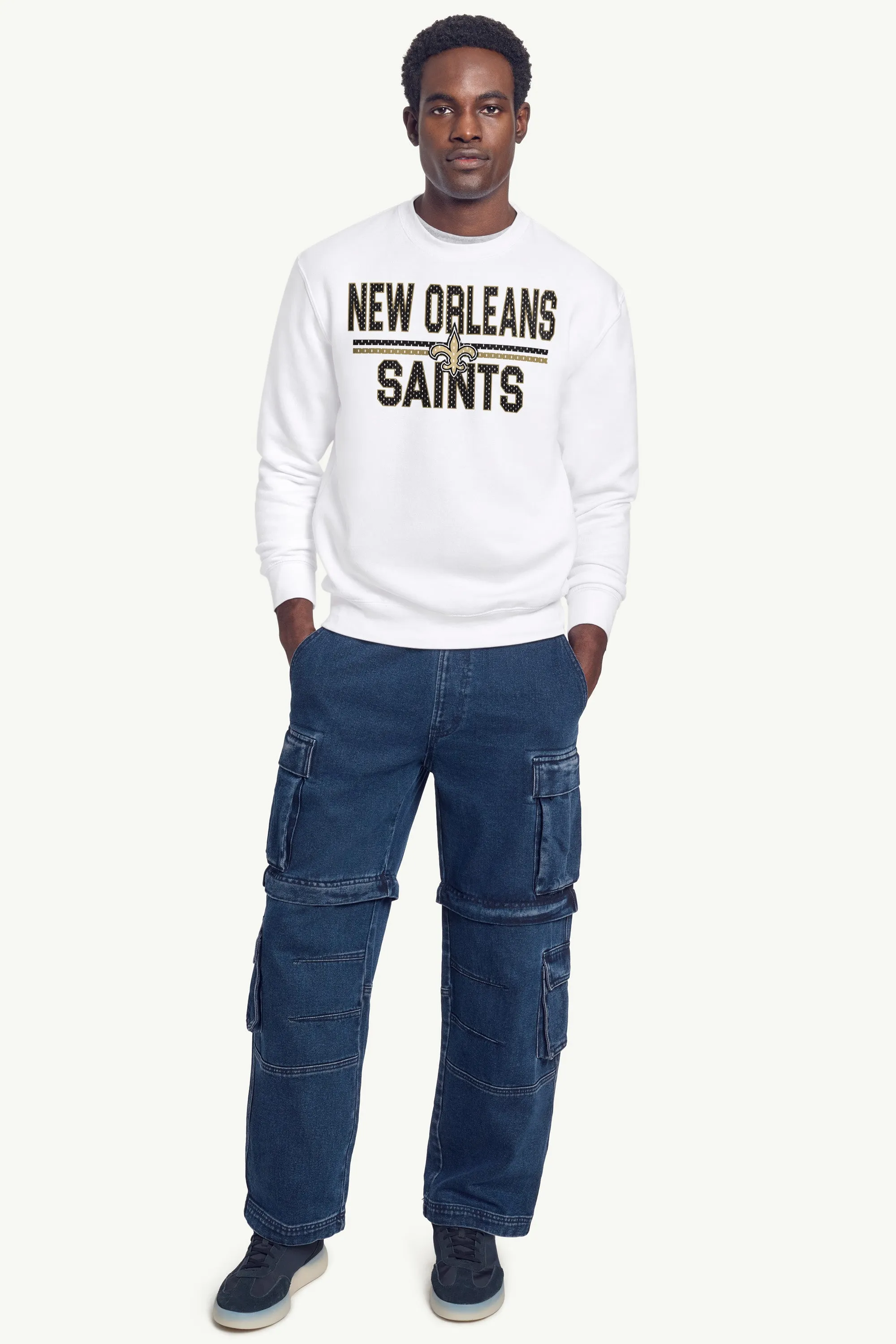 MENS NEW ORLEANS SAINTS MESH LOOK SWEATSHIRT sold by Starter product image thumbnail 5