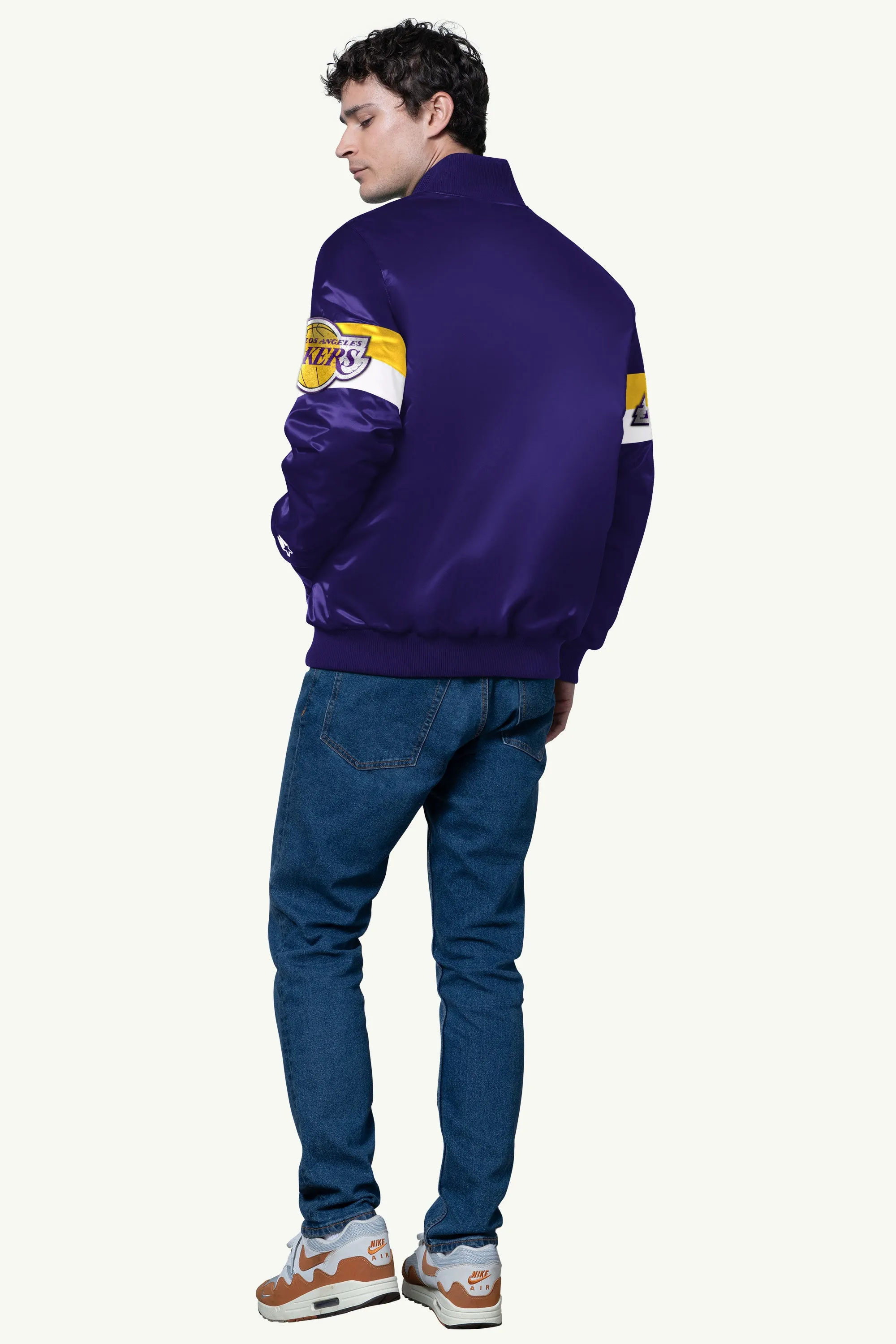 MENS LA LAKERS TRIPLE OPTION SATIN VARSITY JACKET sold by Starter product image thumbnail 2