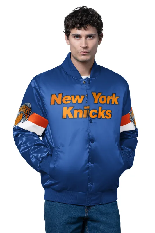 MENS NEW YORK KNICKS TRIPLE OPTION SATIN VARSITY JACKET sold by Starter