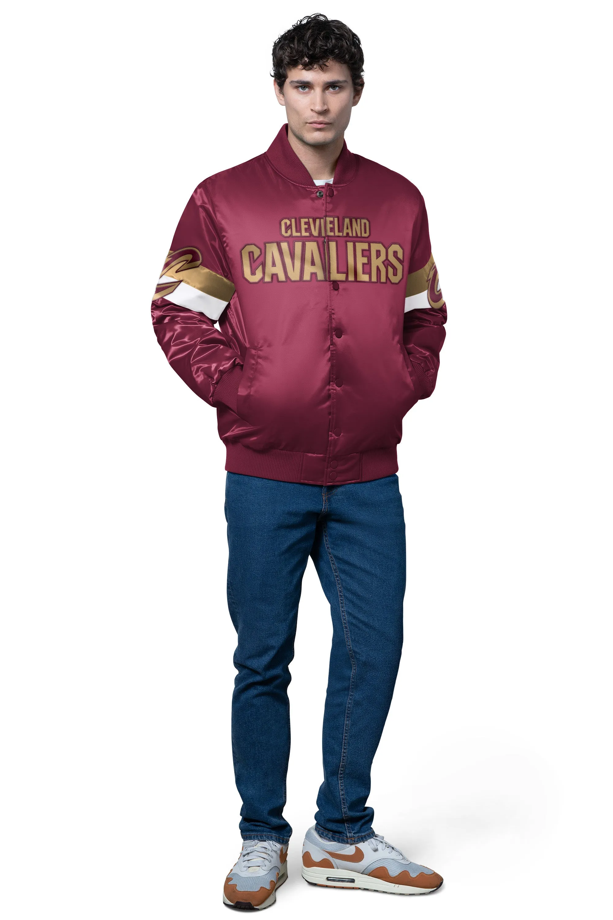 MENS CLEVELAND CAVALIERS TRIPLE OPTION SATIN VARSITY JACKET sold by Starter product image thumbnail 3