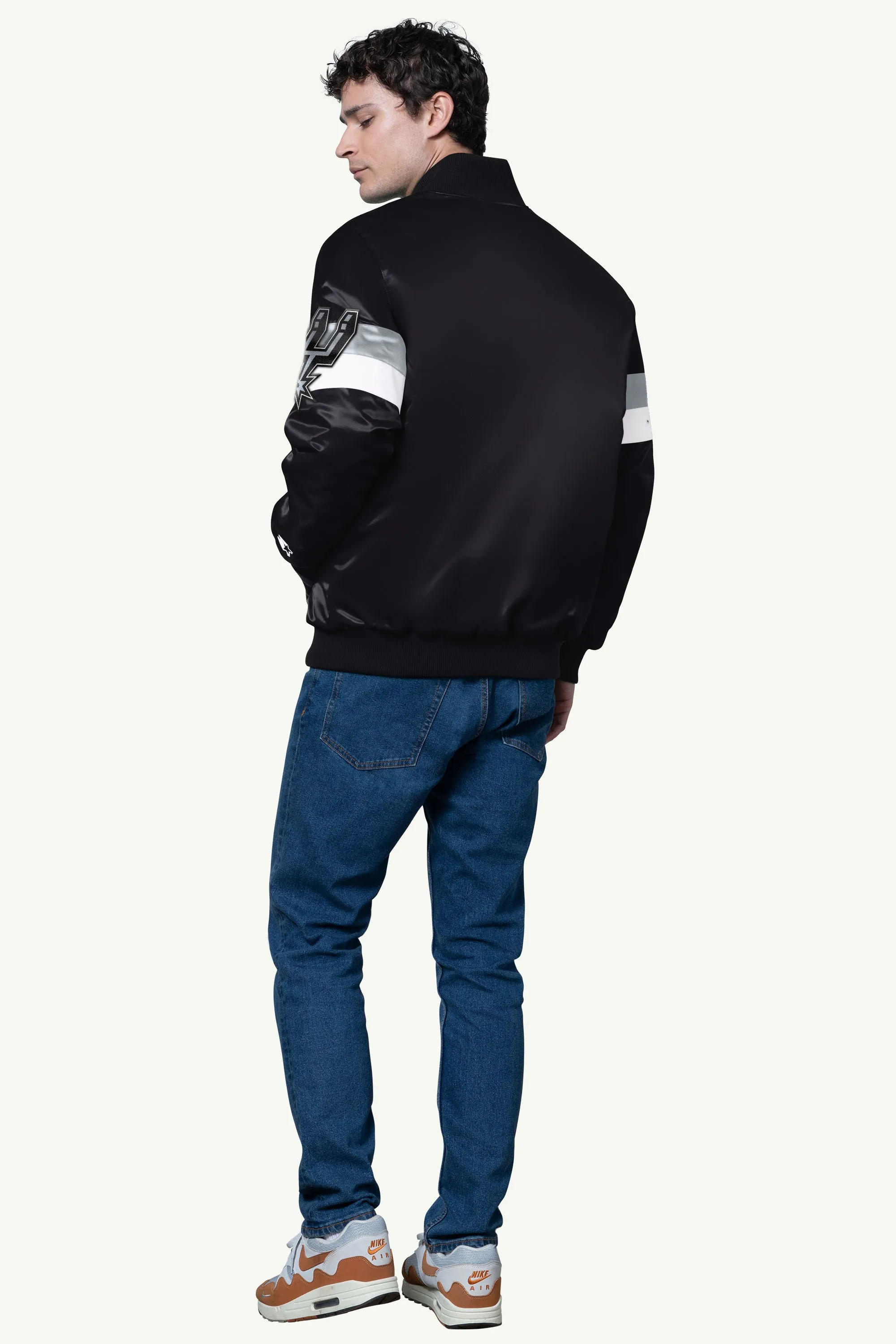 MENS SAN ANTONIO SPURS TRIPLE OPTION SATIN VARSITY JACKET sold by Starter product image thumbnail 2