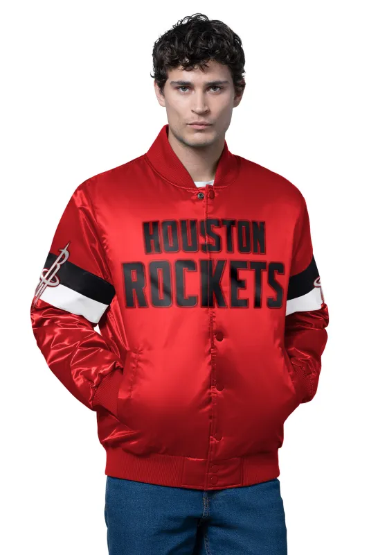MENS HOUSTON ROCKETS TRIPLE OPTION SATIN VARSITY JACKET sold by Starter