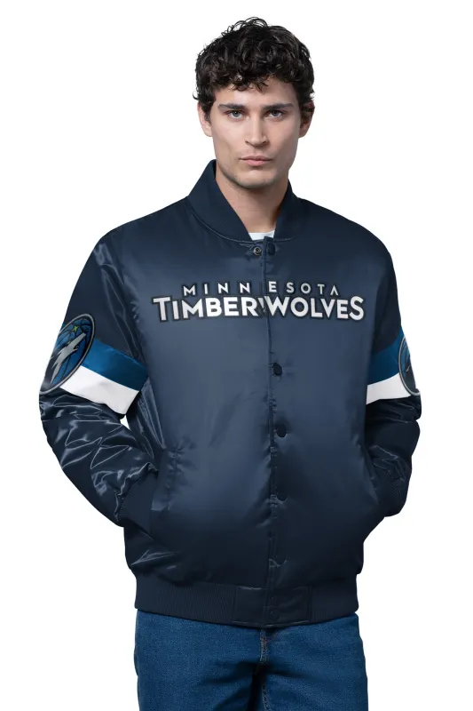 MENS MINNESOTA TIMBERWOLVES TRIPLE OPTION SATIN VARSITY JACKET sold by Starter
