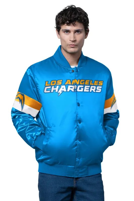 MENS LOS ANGELES CHARGERS TRIPLE OPTION SATIN VARSITY JACKET sold by Starter
