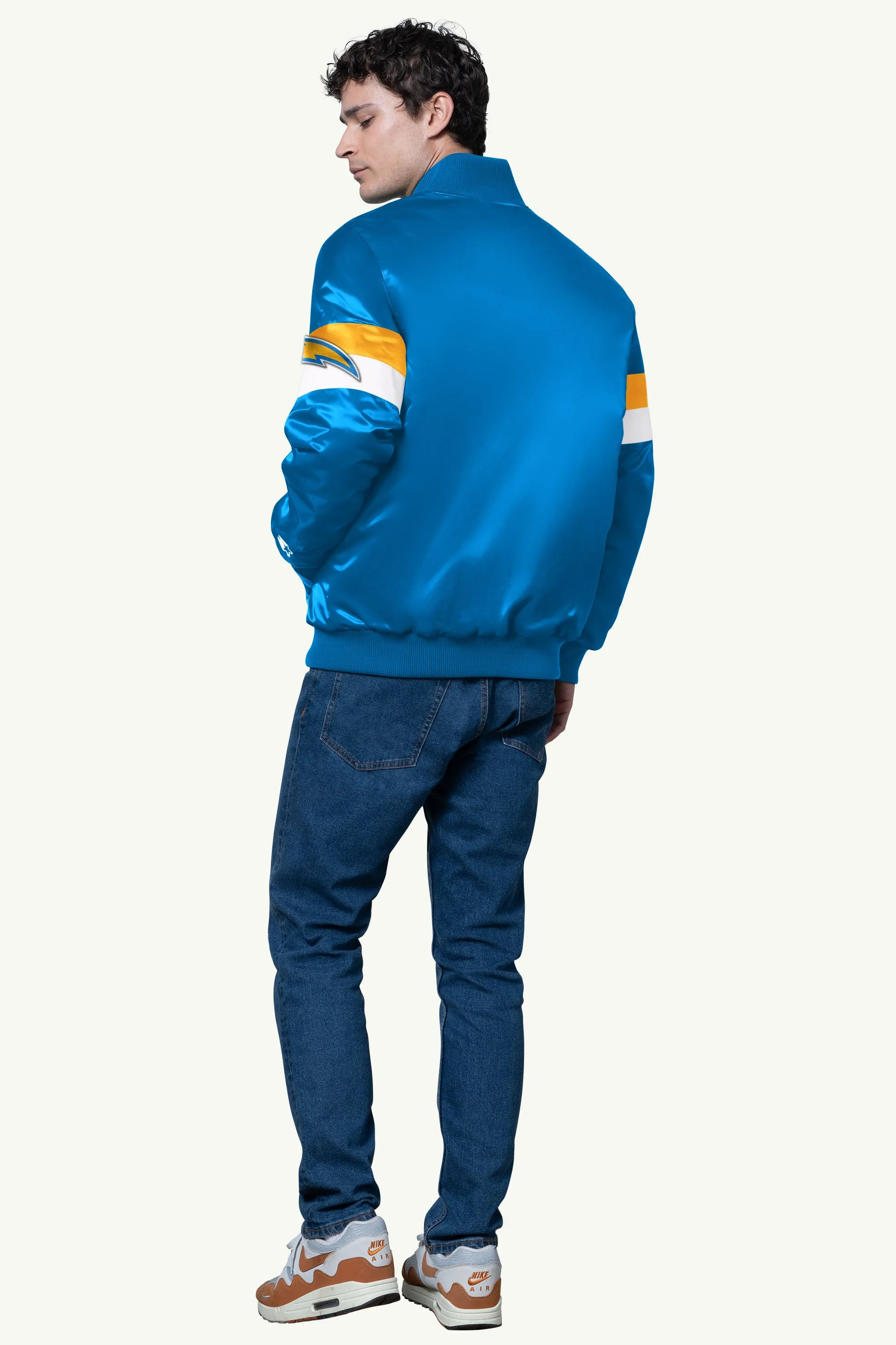MENS LOS ANGELES CHARGERS TRIPLE OPTION SATIN VARSITY JACKET sold by Starter product image thumbnail 2