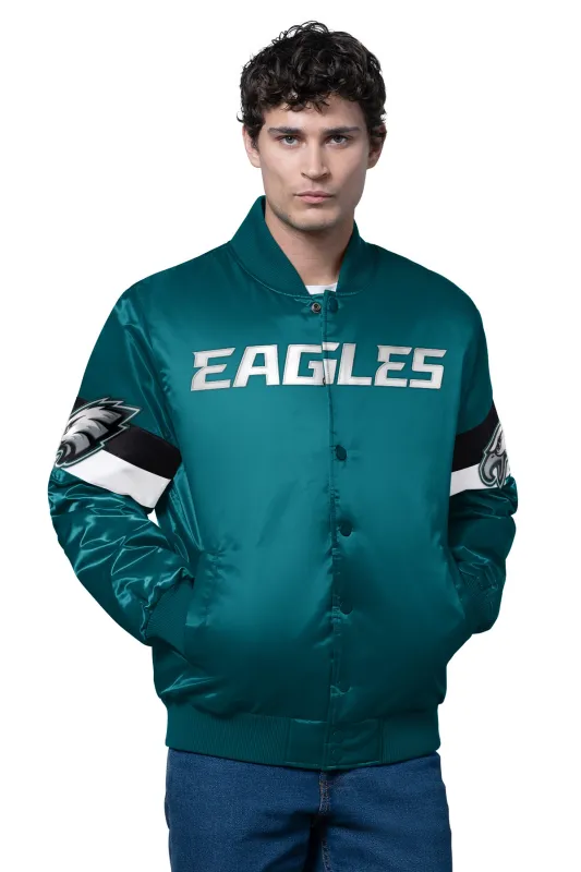 MENS PHILADELPHIA EAGLES TRIPLE OPTION SATIN VARSITY JACKET sold by Starter
