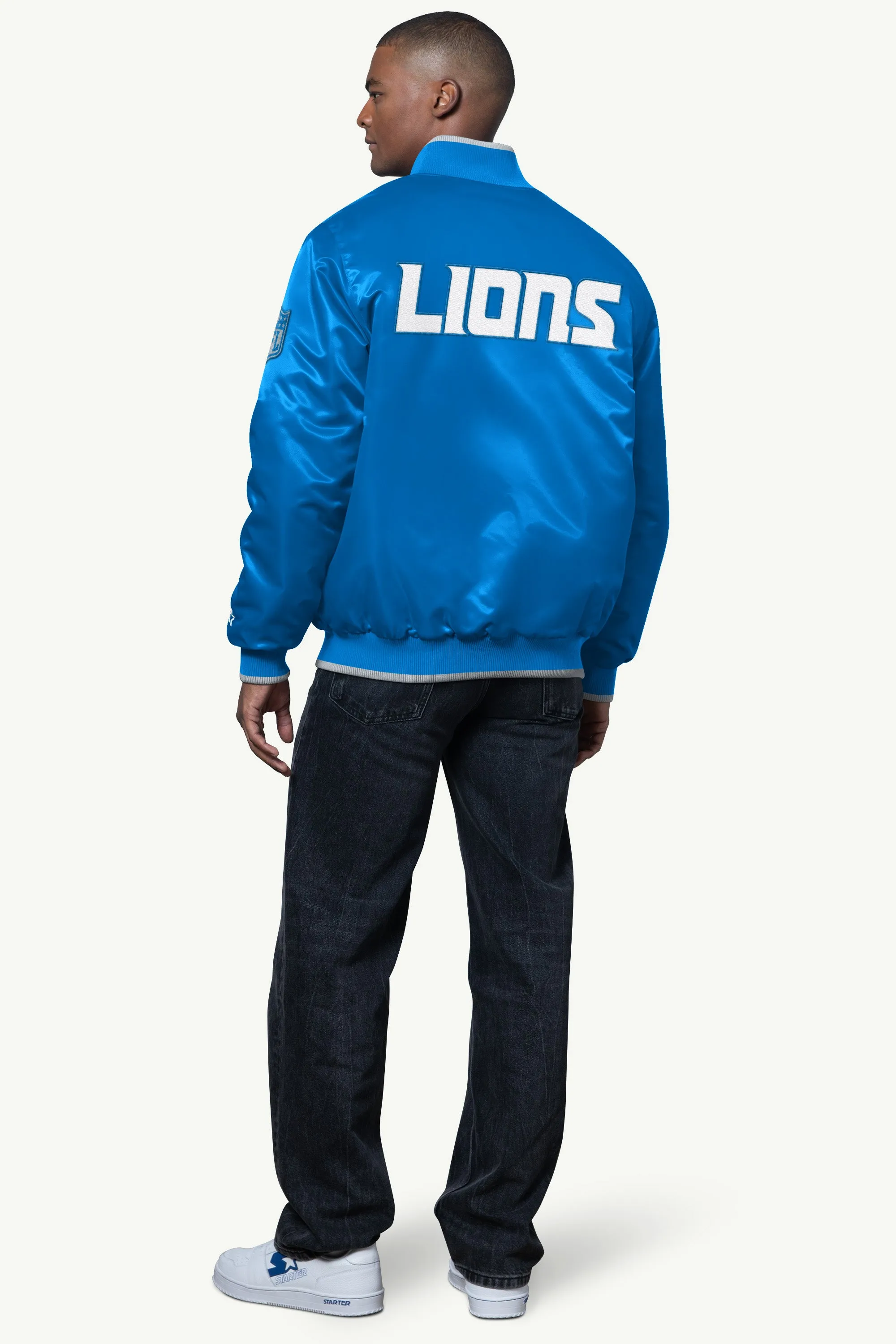 MENS DETROIT LIONS AMBASSADOR SATIN VARSITY JACKET sold by Starter product image thumbnail 2