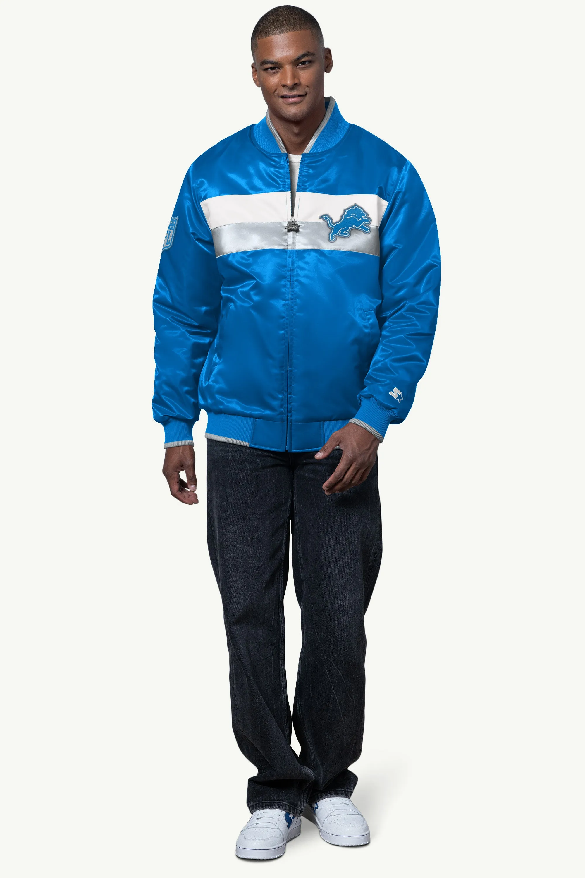 MENS DETROIT LIONS AMBASSADOR SATIN VARSITY JACKET sold by Starter product image thumbnail 3