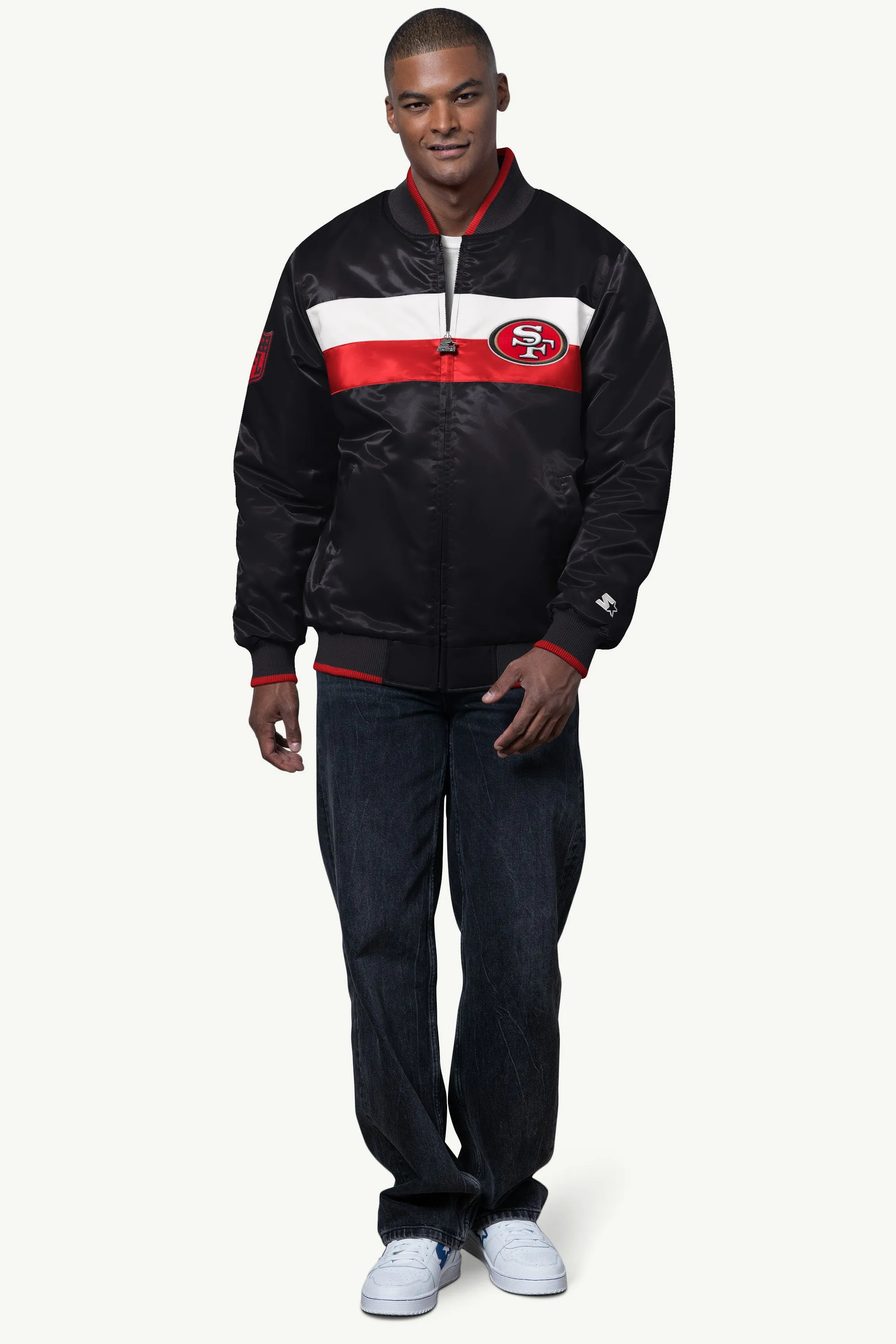 MENS SAN FRANCISCO 49ERS AMBASSADOR SATIN VARSITY JACKET sold by Starter product image thumbnail 3