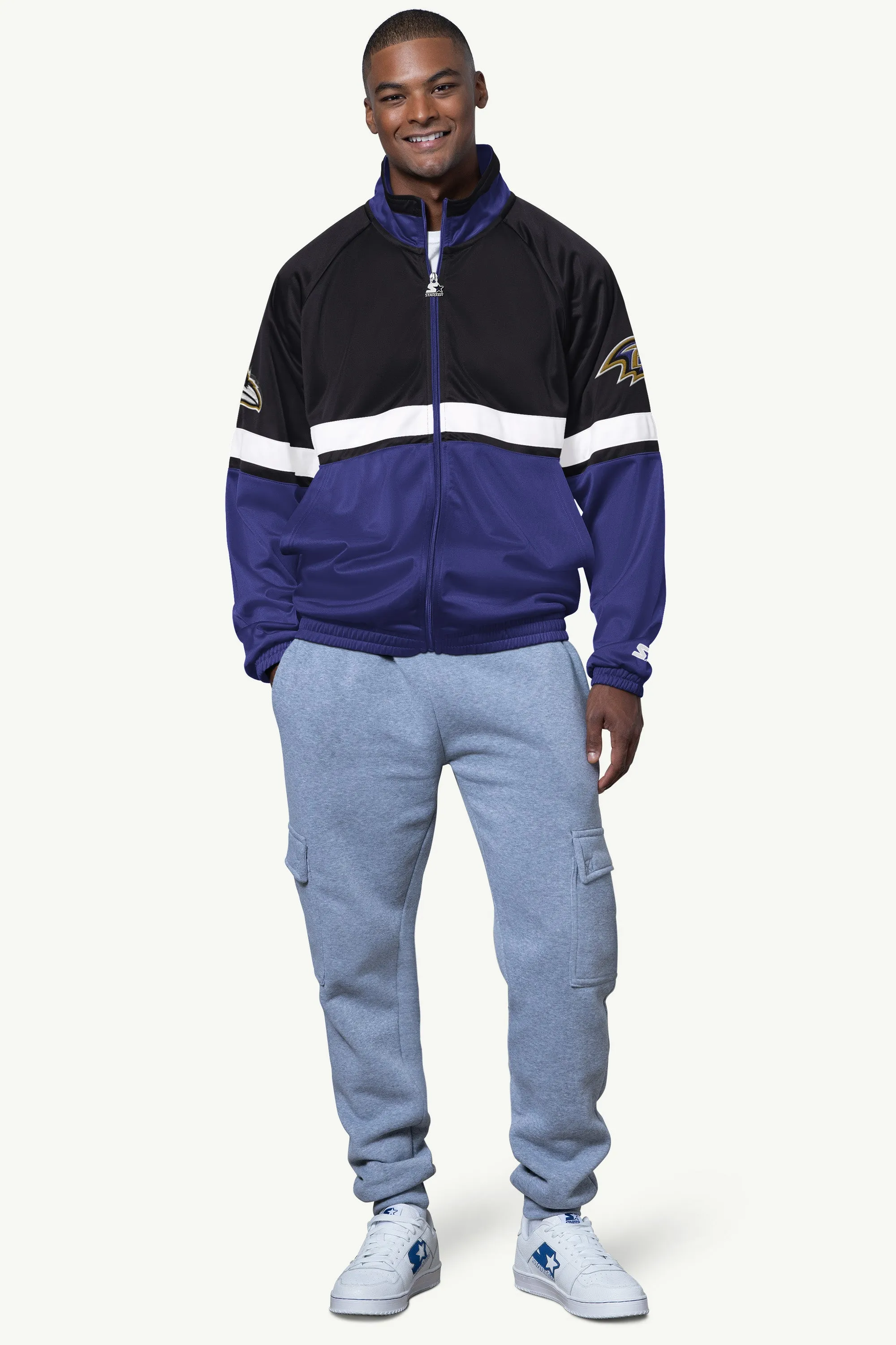 MENS BALTIMORE RAVENS VETERAN TRACK JACKET sold by Starter product image thumbnail 3