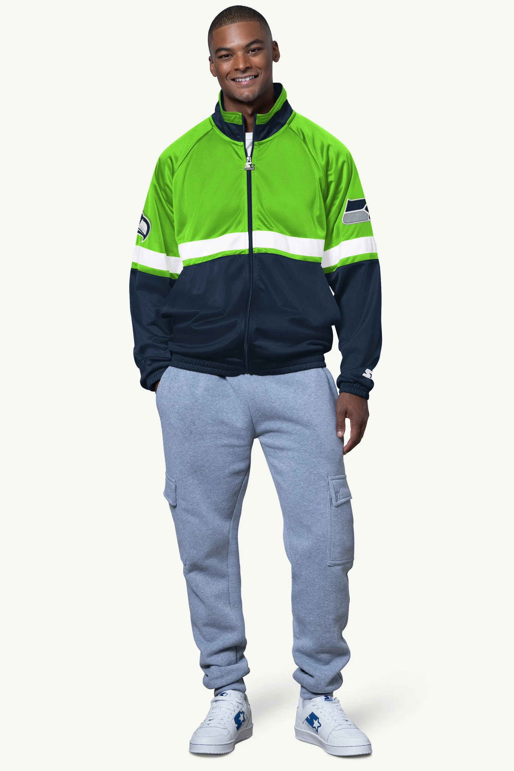 MENS SEATTLE SEAHAWKS VETERAN TRACK JACKET sold by Starter product image thumbnail 3