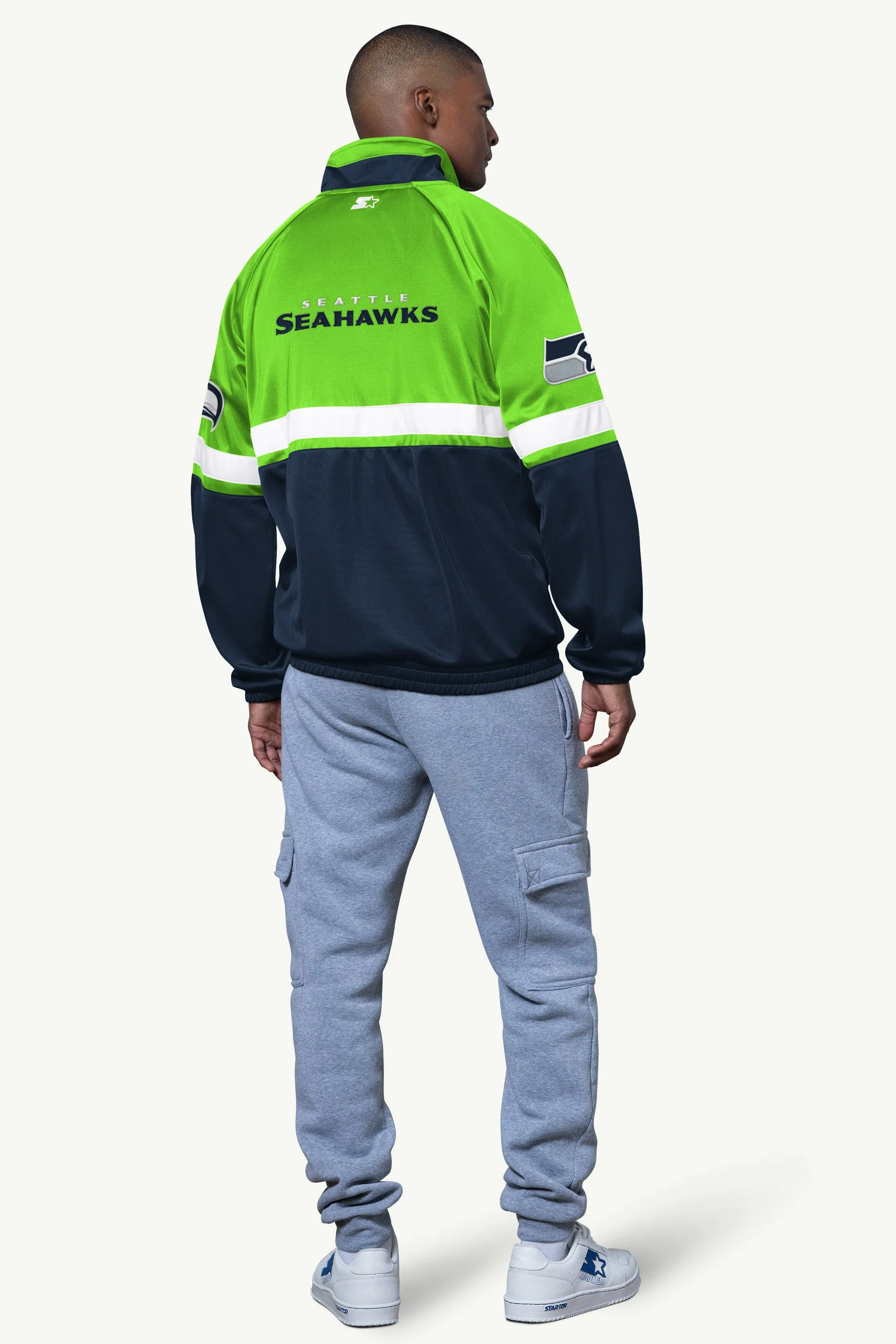 MENS SEATTLE SEAHAWKS VETERAN TRACK JACKET sold by Starter product image thumbnail 2