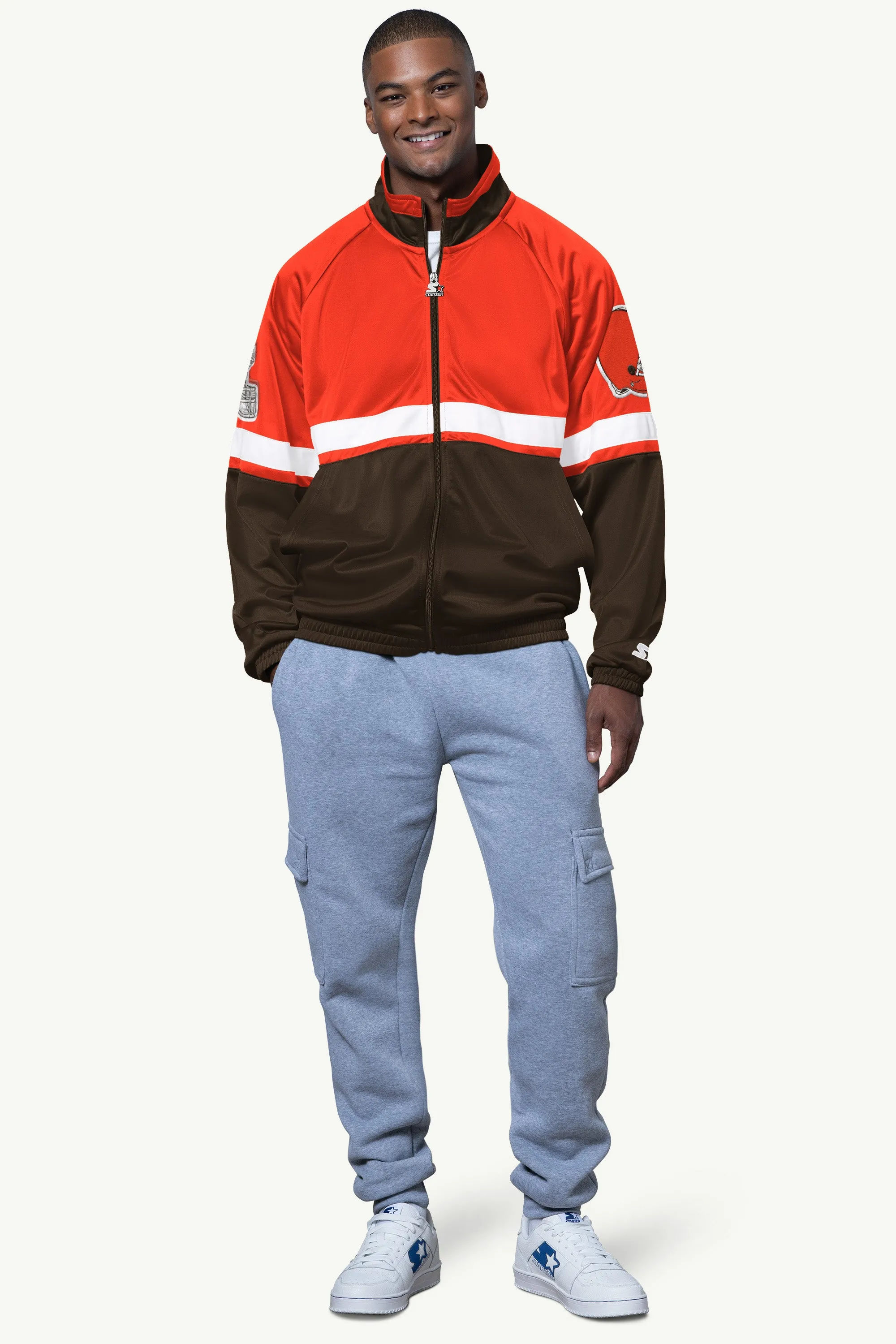 MENS CLEVELAND BROWNS VETERAN TRACK JACKET sold by Starter product image thumbnail 3
