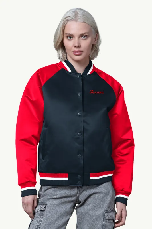WOMENS HOUSTON TEXANS FINAL SCORE SATIN VARSITY JACKET sold by Starter