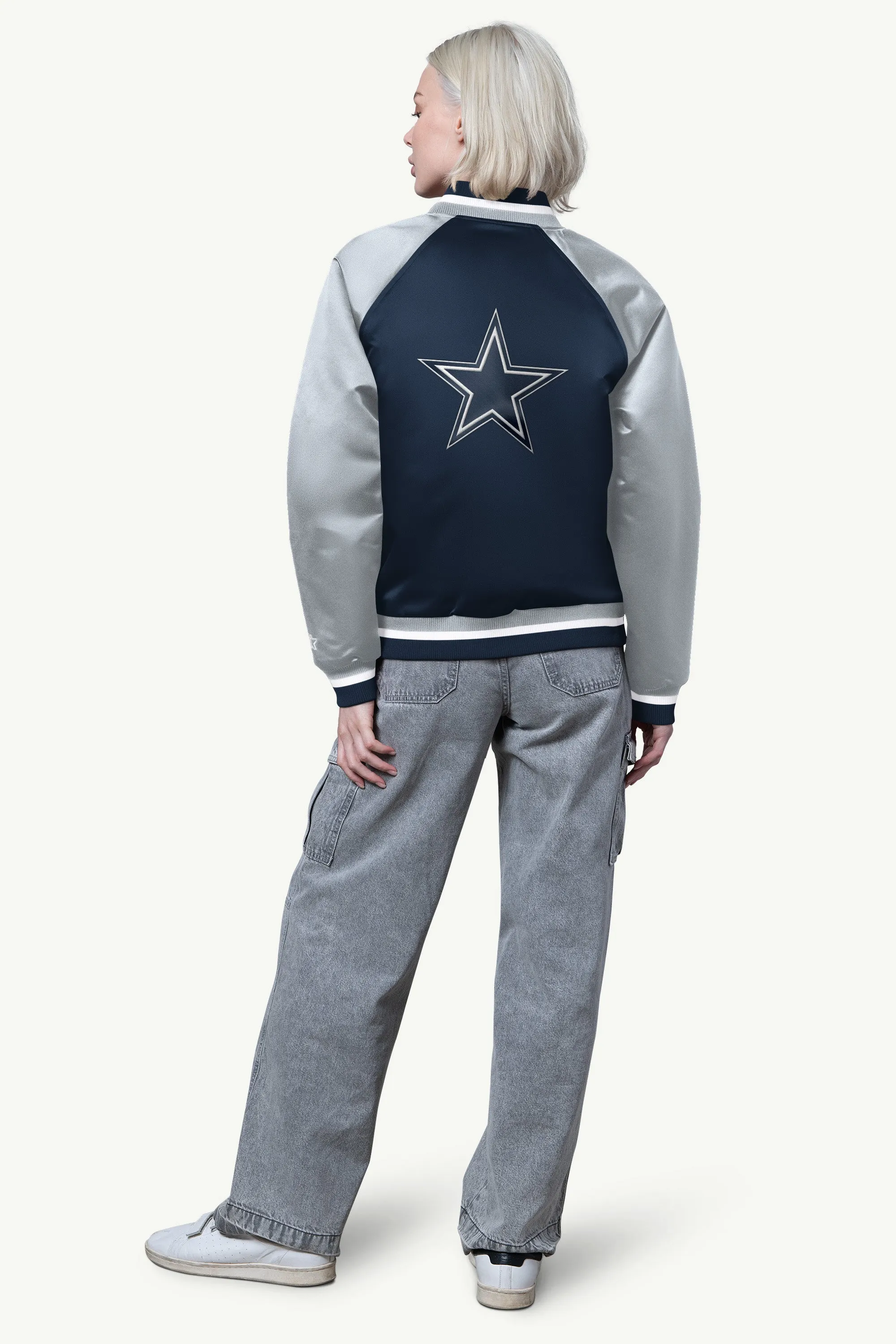 WOMENS DALLAS COWBOYS FINAL SCORE SATIN VARSITY JACKET sold by Starter product image thumbnail 2