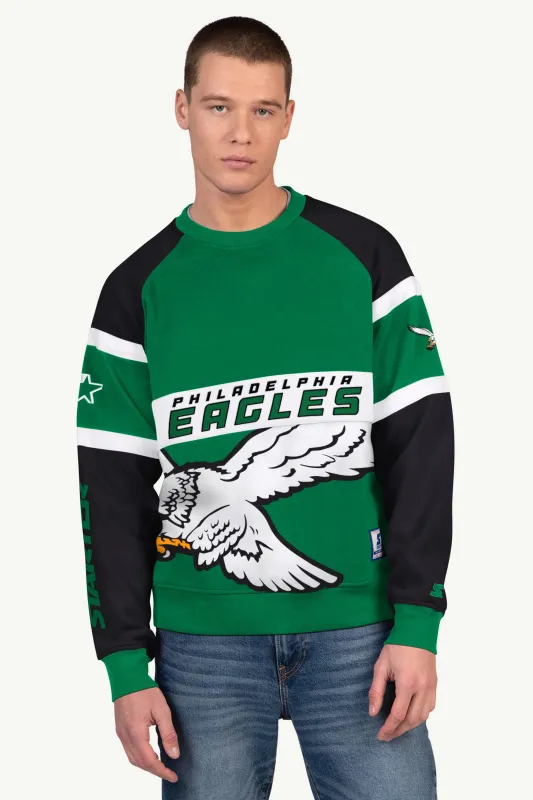 MENS PHILADELPHIA EAGLES DIME BACK COLORBLOCK CREWNECK sold by Starter