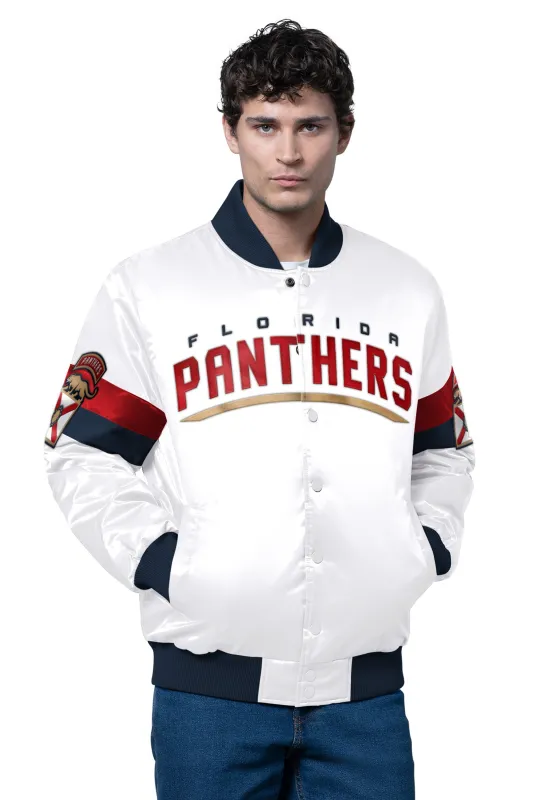 MENS FLORIDA PANTHERS TRIPLE OPTION SATIN VARSITY JACKET sold by Starter