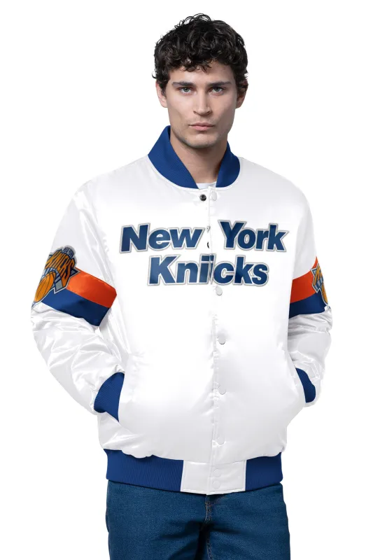 MENS NEW YORK KNICKS TRIPLE OPTION SATIN VARSITY JACKET sold by Starter