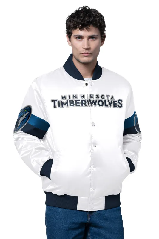 MENS MINNESOTA TIMBERWOLVES TRIPLE OPTION SATIN VARSITY JACKET sold by Starter